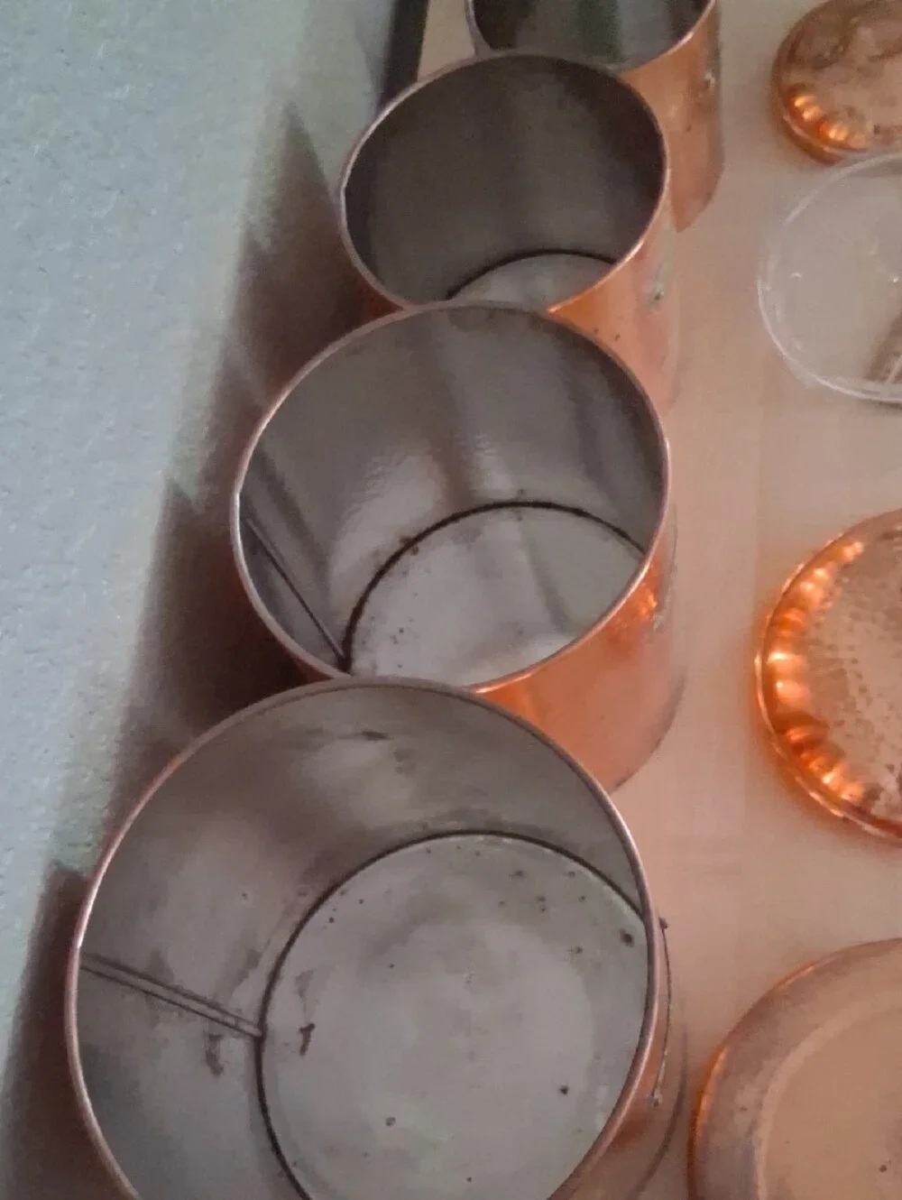 Vintage Copper Kitchen Canister Set - Coffee, Sugar, Flour, Tea For Decor Use.